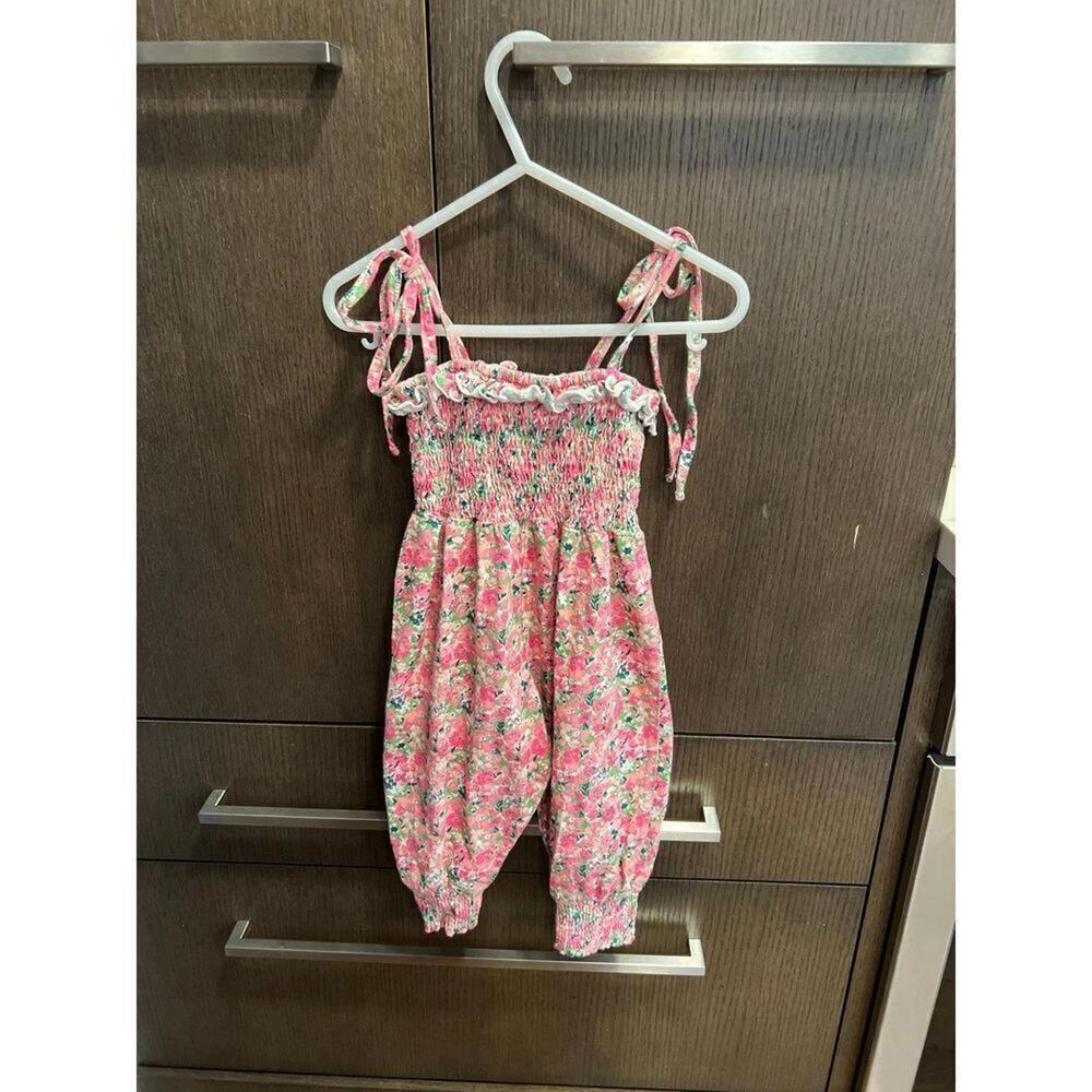 SweetHoney‎ Pink Floral Leggy Romper pink 2T
